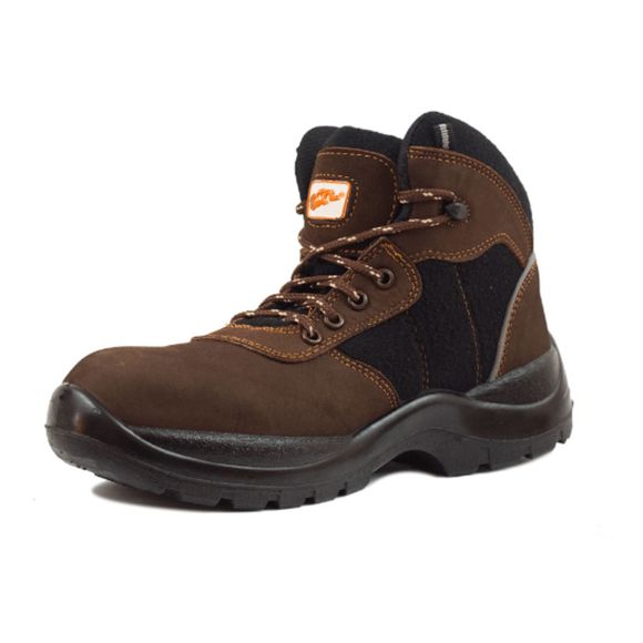 NEW MENS SAFETY WORK BOOTS- IMPACT & SLIP RESISTANT, WATERPROOF | BROWN SIZE 9.5 - Picture 4 of 10